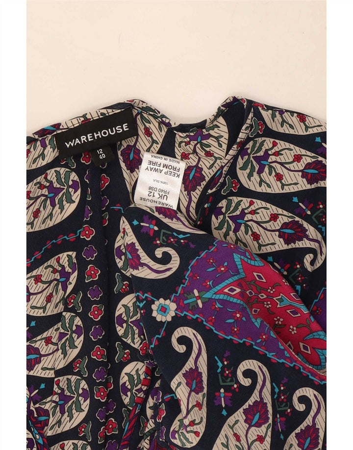 Warehouse Womens Kaftan Dress UK 12 Medium Multicoloured Paisley Silk