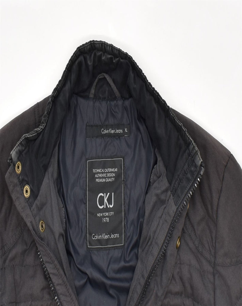 CALVIN KLEIN Mens Padded Jacket UK 42 XL Black Polyester | Vintage | Thrift | Second-Hand | Used Clothing | Messina Hembry 