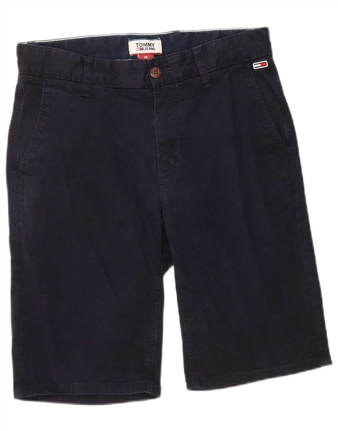TOMMY HILFIGER Mens Chino Shorts W28 Small Navy Blue Cotton