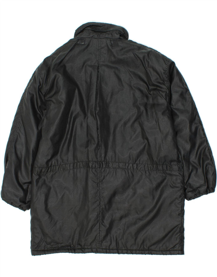 VINTAGE Womens Overcoat UK 18 XL Black Polyester Vintage Vintage and Second-Hand Vintage from Messina Hembry 