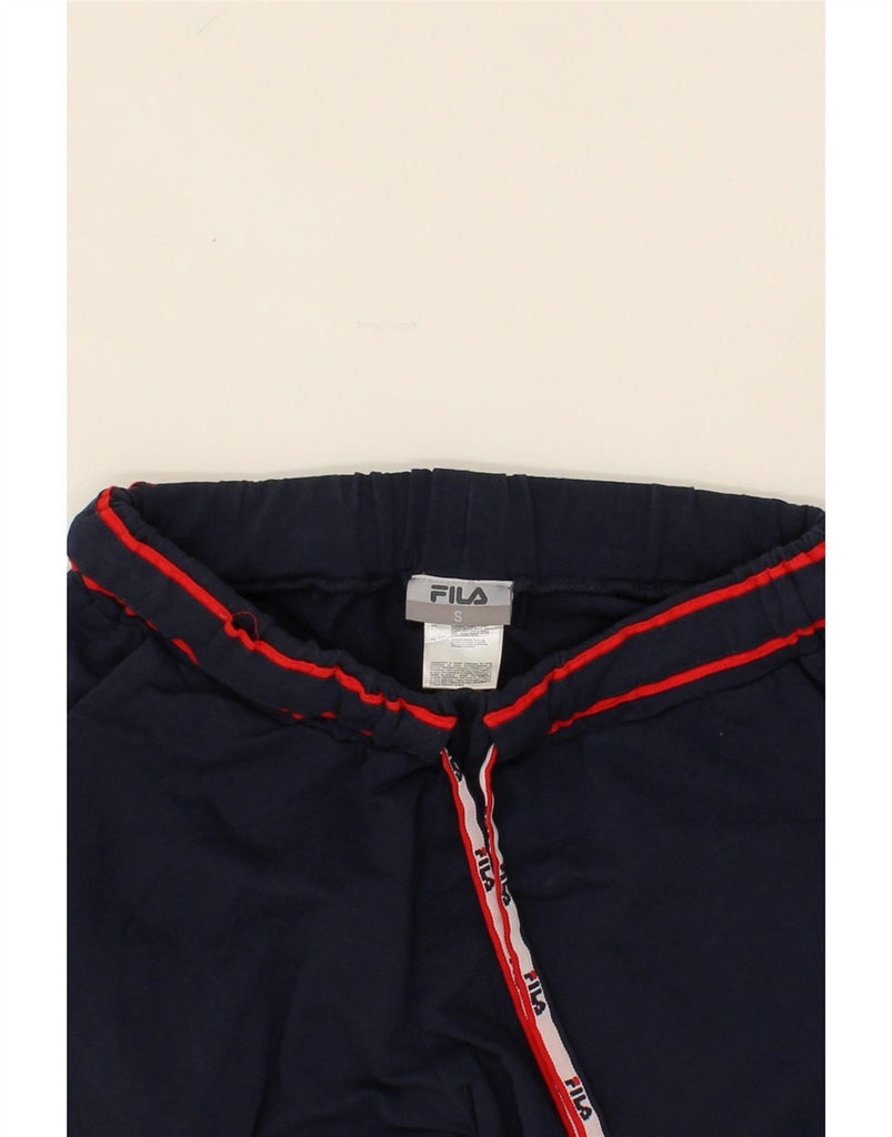 FILA Mens Graphic Sport Shorts Small Navy Blue Cotton Vintage Fila and Second-Hand Fila from Messina Hembry 