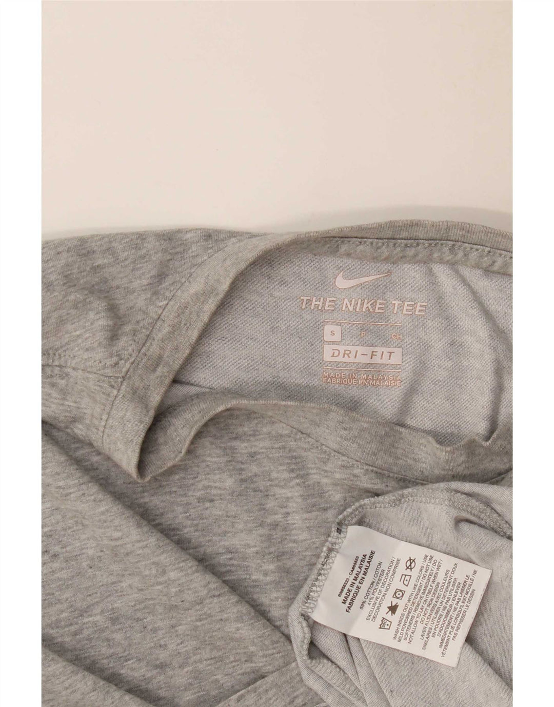 Nike Mens Dri Fit T-Shirt Top Small Grey Cotton
