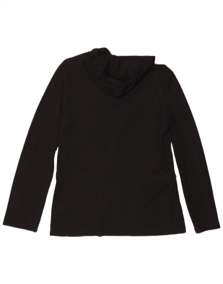 MARELLA Womens Zip Hoodie Sweater IT 48 XL Black Viscose