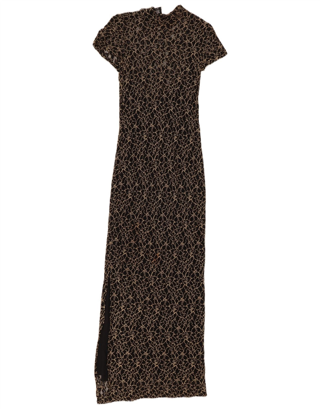 WALLIS Womens Petite Lace Maxi Dress UK 8 Small Black Floral Viscose