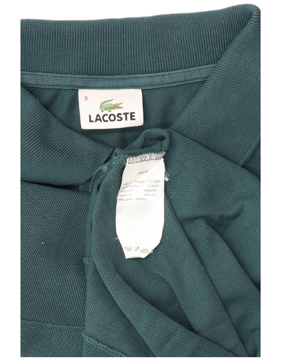 LACOSTE Mens Polo Shirt Size 9 4XL Green Cotton