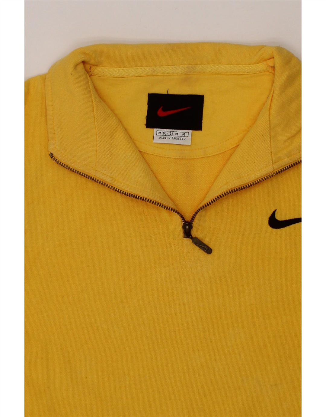 NIKE Boys Zip Neck Sweatshirt Jumper 10-11 Years Medium  Yellow Cotton Vintage Nike and Second-Hand Nike from Messina Hembry 