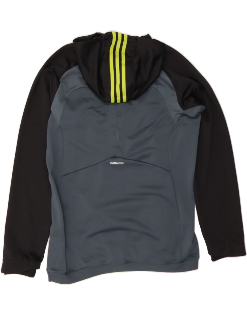ADIDAS Mens Climacool Zip Neck Hoodie Jumper Large Grey Colourblock Vintage Adidas and Second-Hand Adidas from Messina Hembry 