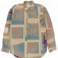 BOOGIE Mens Shirt Large Blue Patchwork