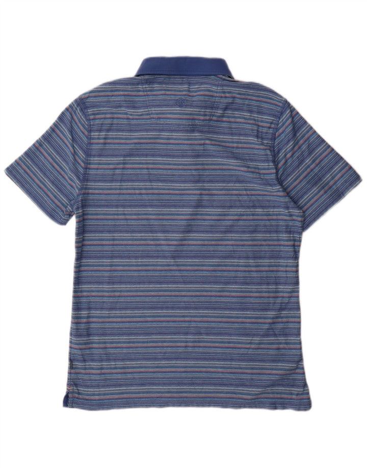 Fat Face Mens Polo Shirt Large Blue Striped Cotton