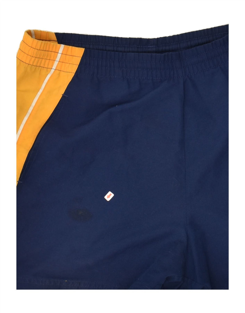 ADIDAS Womens Sport Shorts UK 10 Small Navy Blue Colourblock Polyester | Vintage Adidas | Thrift | Second-Hand Adidas | Used Clothing | Messina Hembry 