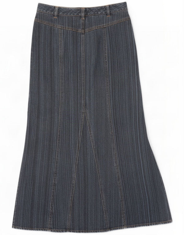 Laura Ashley Womens Denim Skirt UK 10 Small W30 Navy Blue Cotton