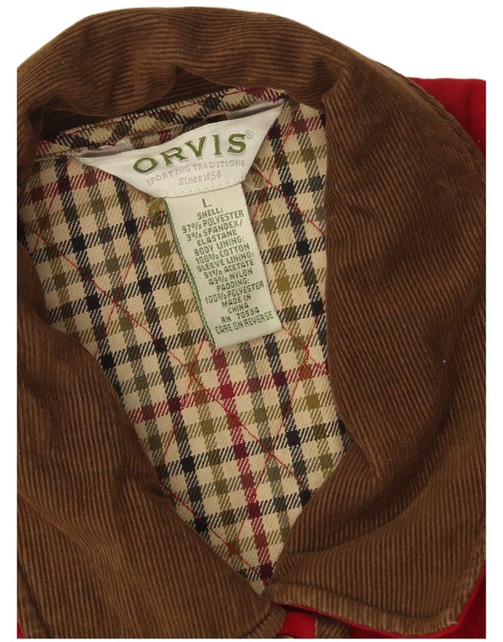 Orvis Womens Oversized Quilted Jacket UK 16 Large Red Polyester