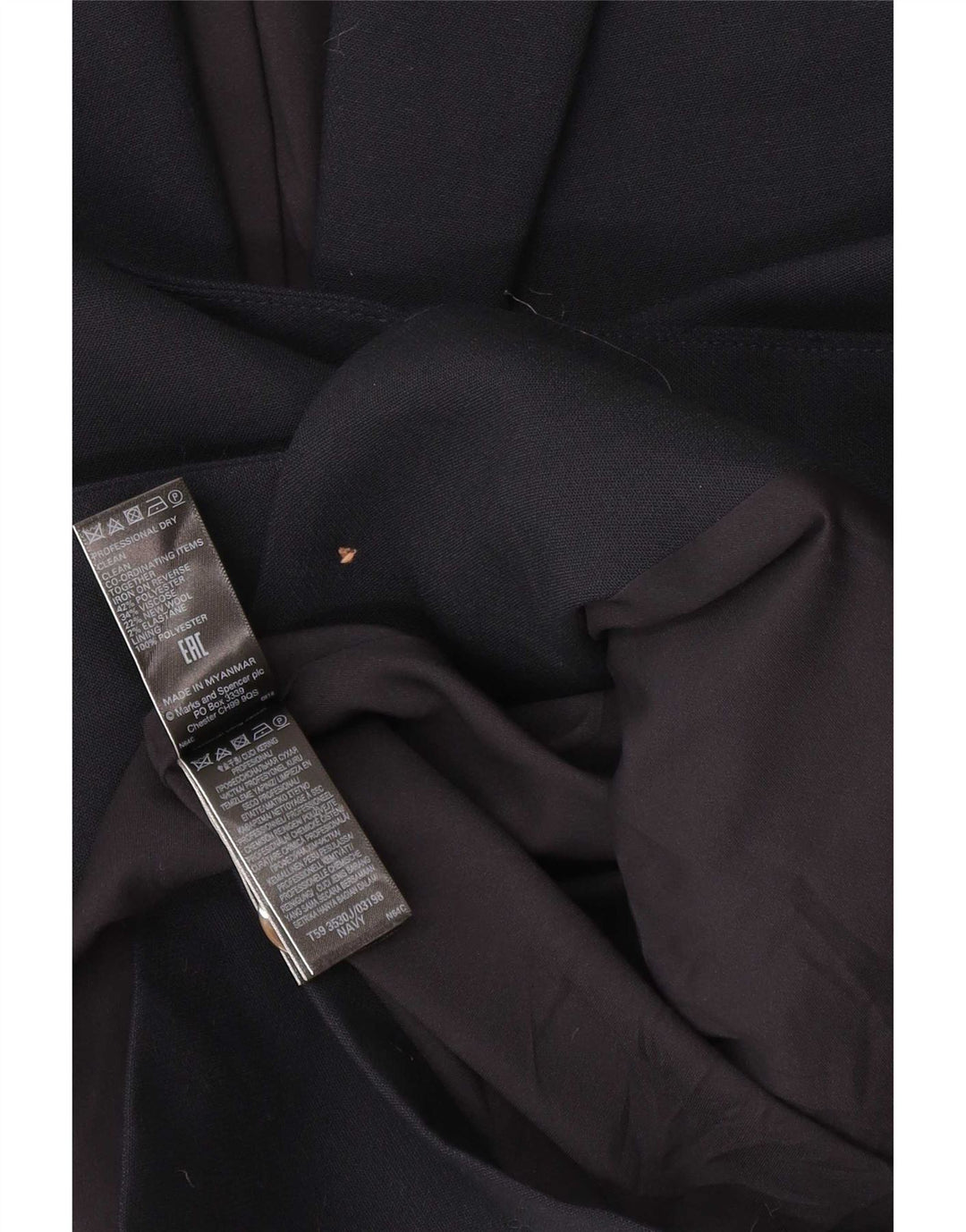 Marks & Spencer Womens 1 Button Oversized Blazer Jacket UK 18 XL Navy Blue