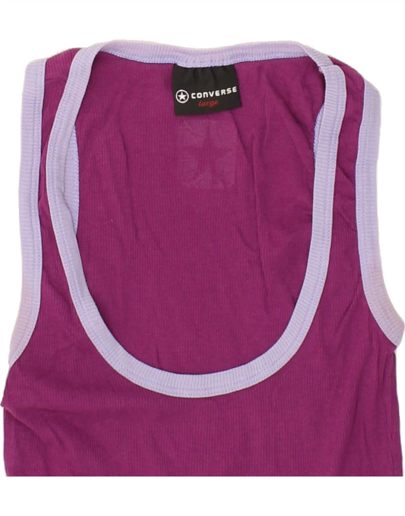 CONVERSE Womens Vest Top UK 14 Large Purple Cotton | Vintage Converse | Thrift | Second-Hand Converse | Used Clothing | Messina Hembry 