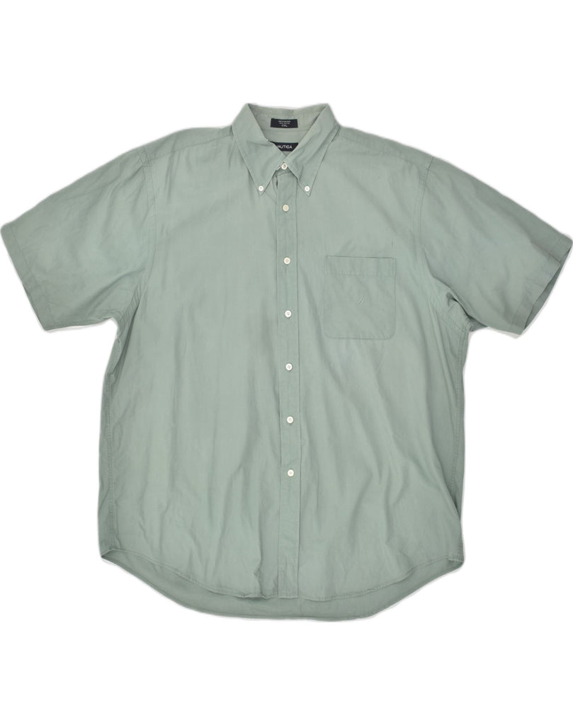 NAUTICA Mens Shirt 2XL Green Cotton | Vintage Nautica | Thrift | Second-Hand Nautica | Used Clothing | Messina Hembry 