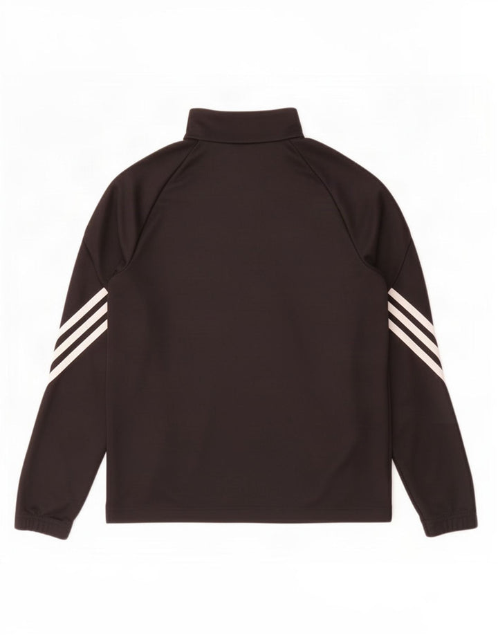 Adidas Boys Climalite Zip Neck Pullover Tracksuit Top 11-12 Years Black