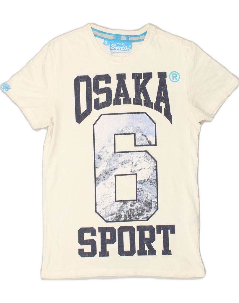 SUPERDRY Mens Osaka Graphic T-Shirt Top Small White Cotton | Vintage Superdry | Thrift | Second-Hand Superdry | Used Clothing | Messina Hembry 