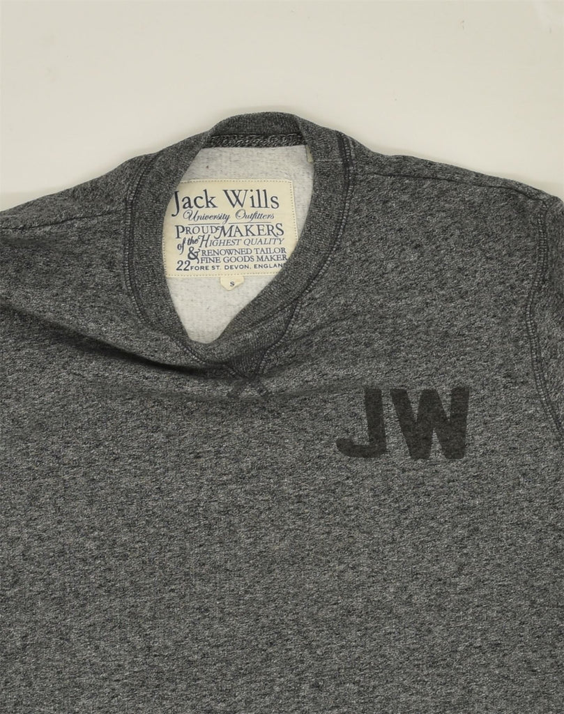 JACK WILLS Mens Graphic Sweatshirt Jumper Small Grey Cotton | Vintage Jack Wills | Thrift | Second-Hand Jack Wills | Used Clothing | Messina Hembry 