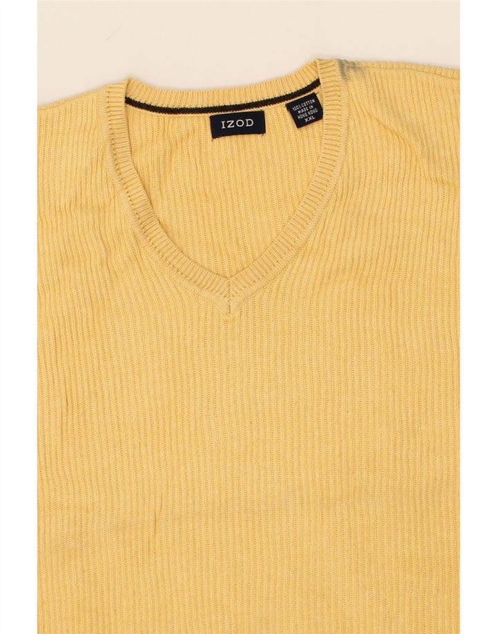 IZOD Mens Vest Tank Top 2XL Yellow Cotton Vintage Izod and Second-Hand Izod from Messina Hembry 