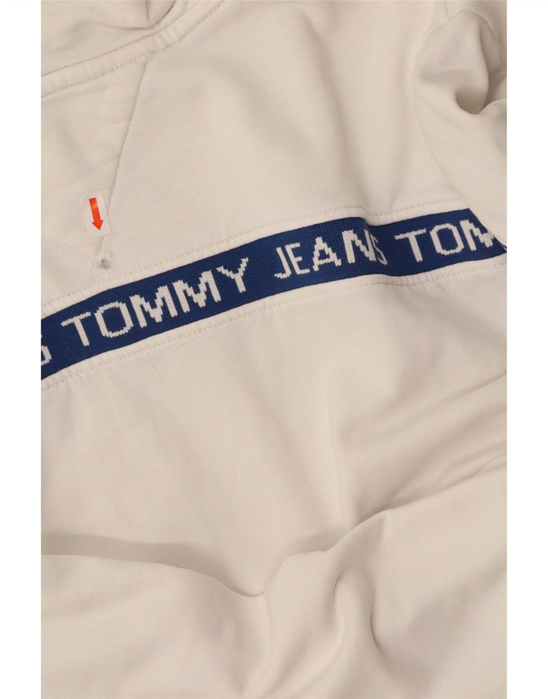 TOMMY HILFIGER Mens Graphic Hoodie Jumper Large White Cotton