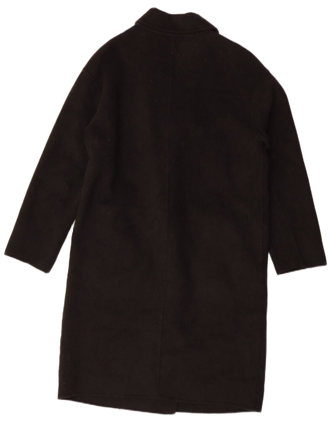 Zara Womens Oversized Double Breasted Coat UK 10 Small Black Wool