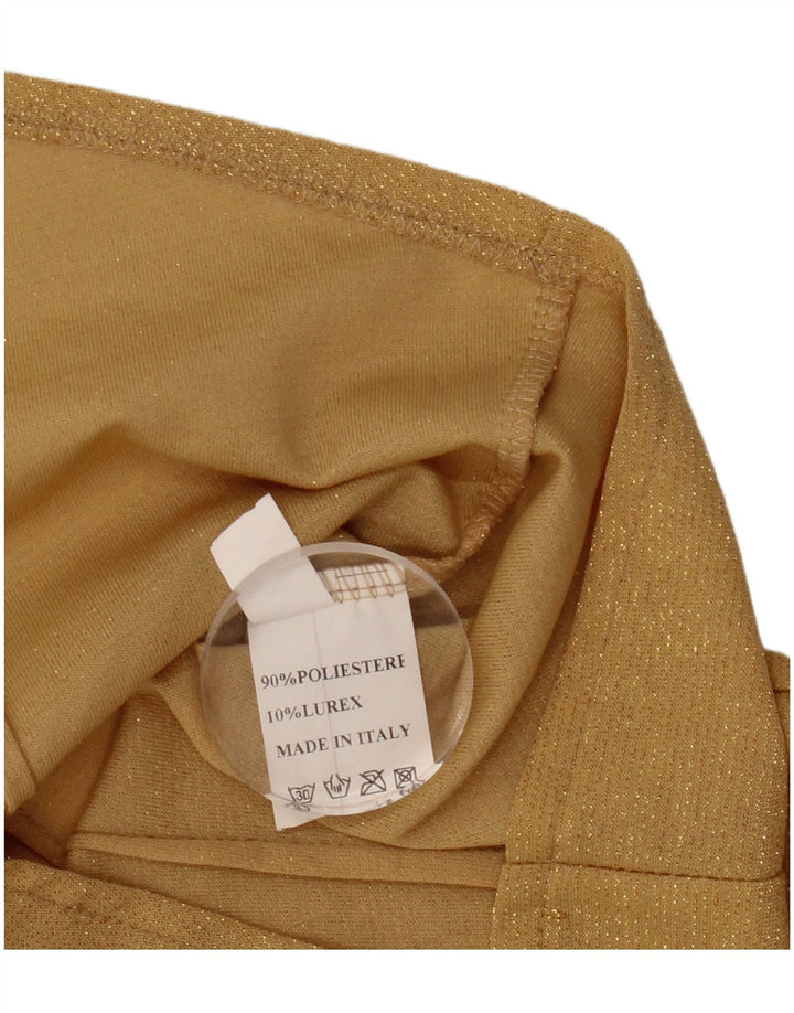 Vintage Womens Shirt UK 10 Small Gold Polyester