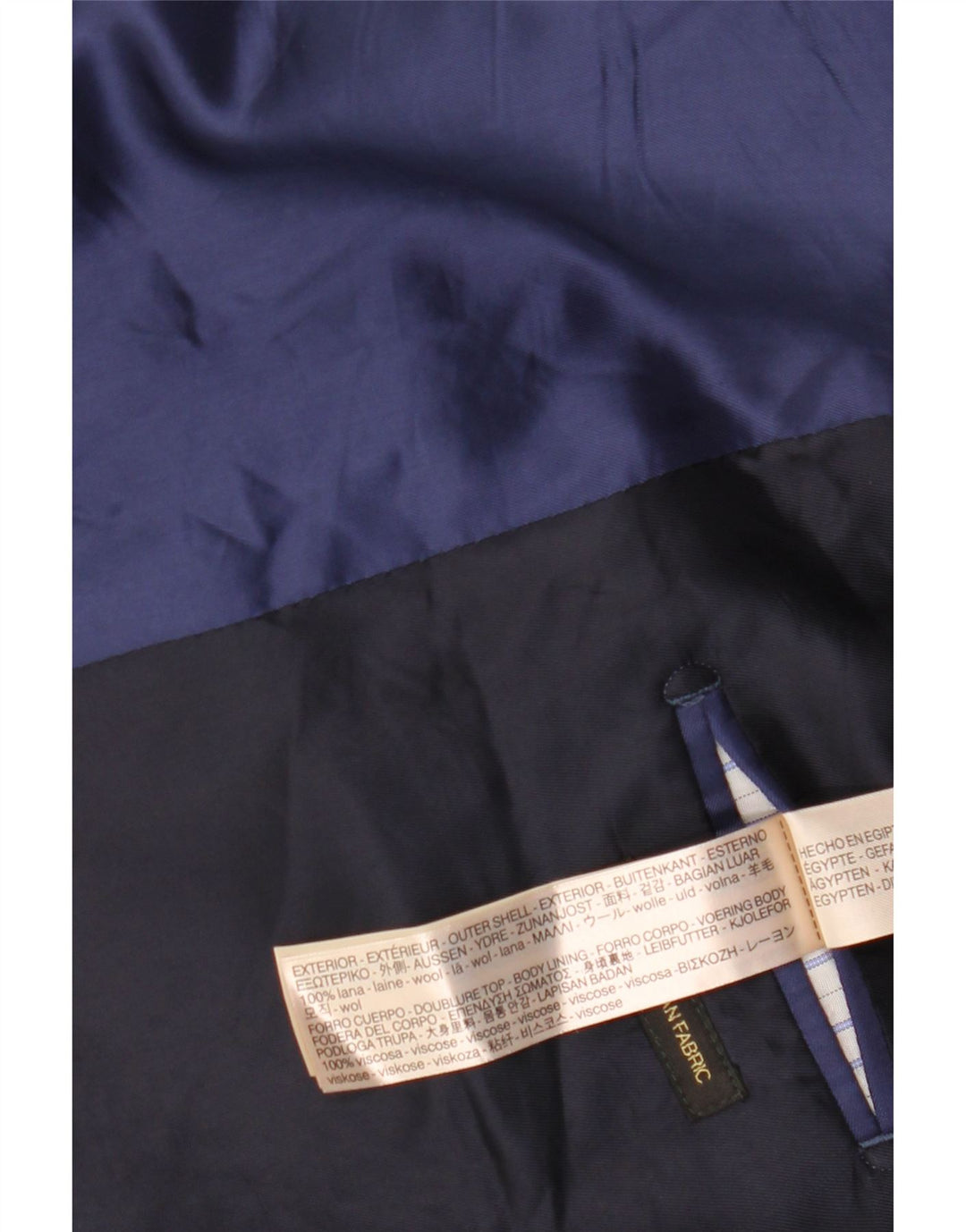 Massimo Dutti Mens 2 Button Blazer Jacket EU 54 XL Navy Blue Wool