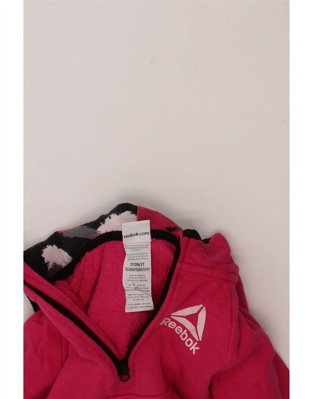 REEBOK Baby Girls Hoodie Jumper 18-24 Months Pink Cotton Vintage Reebok and Second-Hand Reebok from Messina Hembry 