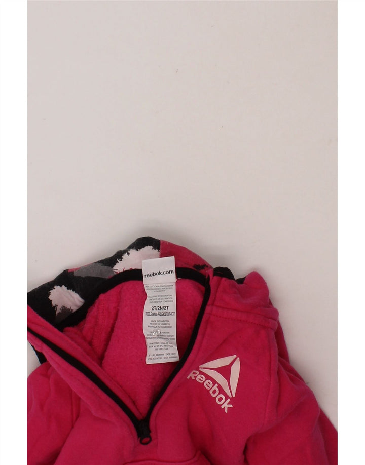 REEBOK Baby Girls Hoodie Jumper 18-24 Months Pink Cotton Vintage Reebok and Second-Hand Reebok from Messina Hembry 