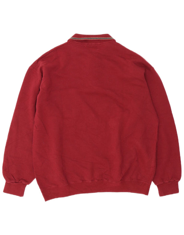 Roby Mens Polo Neck Sweatshirt Jumper Large Burgundy