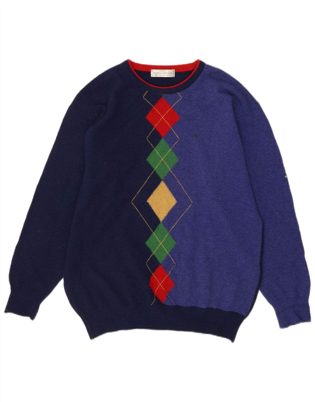 Marks & Spencer Mens Crew Neck Jumper Sweater Medium Navy Blue