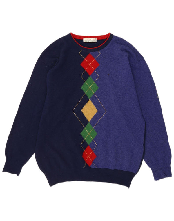Marks & Spencer Mens Crew Neck Jumper Sweater Medium Navy Blue
