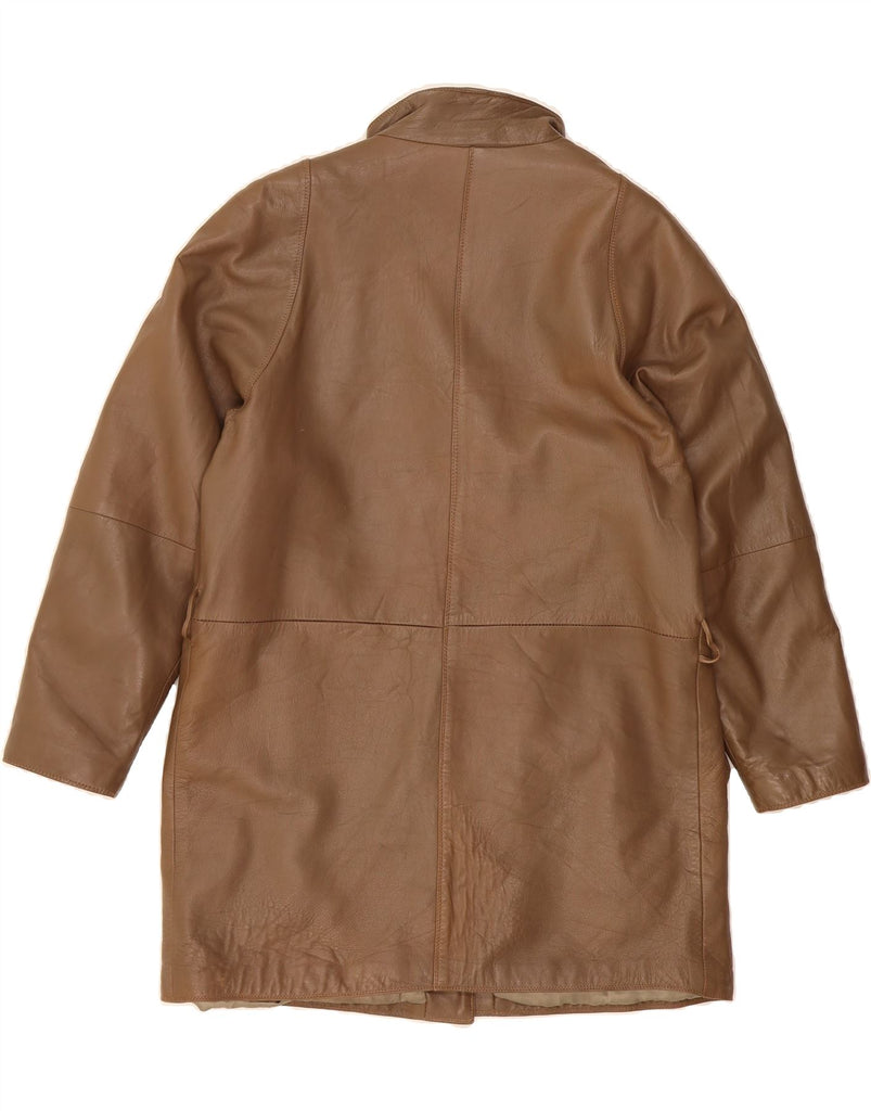 VINTAGE Womens Leather Coat UK 12 Medium Brown Vintage Vintage and Second-Hand Vintage from Messina Hembry 