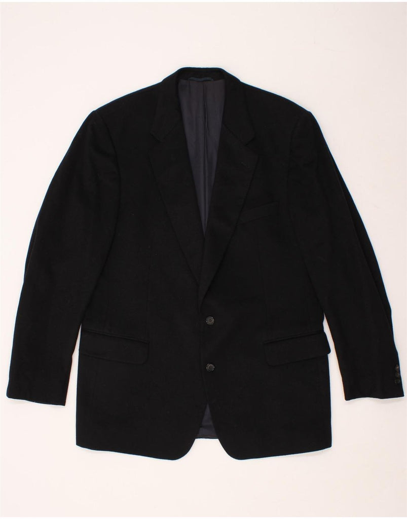 HIRMER Mens 2 Button Blazer Jacket UK 40 Large Navy Blue Cashmere Vintage HIRMER and Second-Hand HIRMER from Messina Hembry 