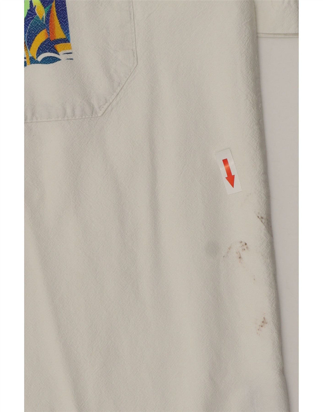 VINTAGE Mens Polo Shirt Medium White Cotton