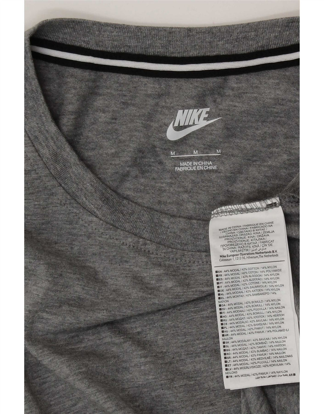 Nike Womens T-Shirt Top UK 14 Medium Grey Flecked Modal