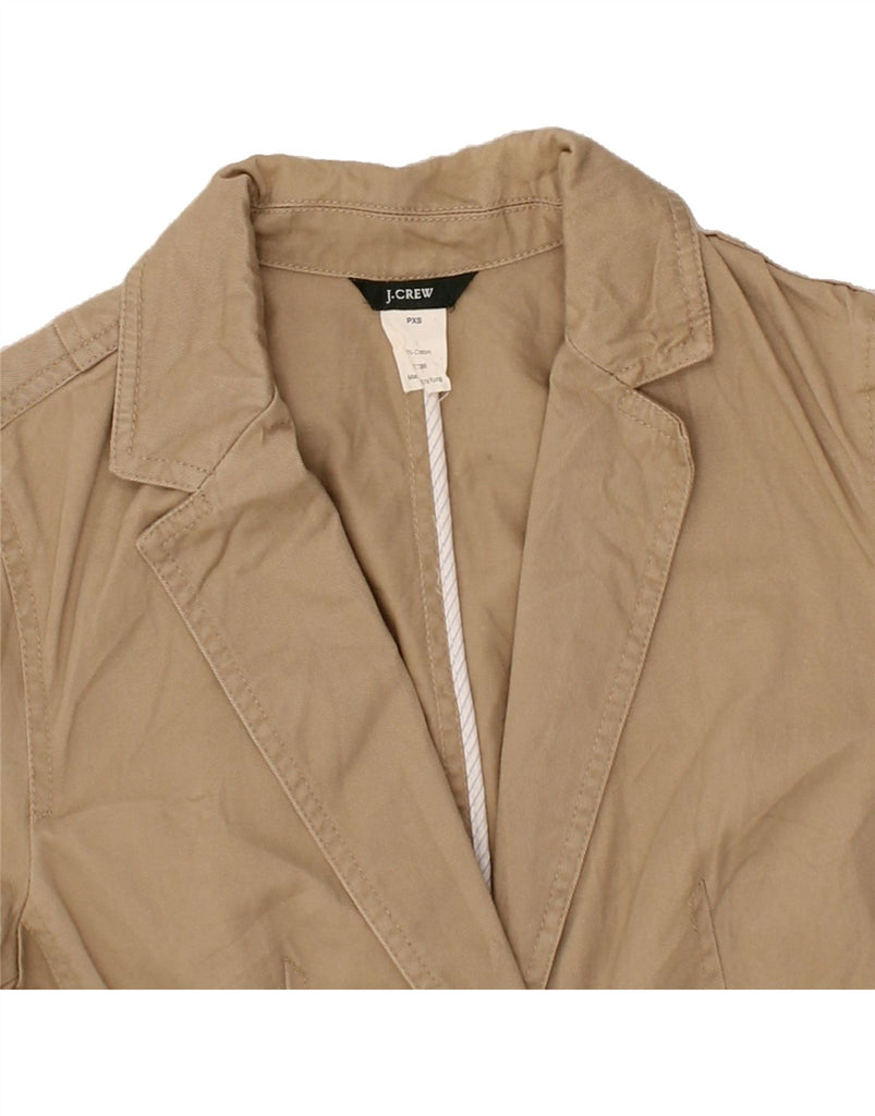 J. CREW Womens 1 Button Blazer Jacket UK 6 XS Beige Cotton Vintage J. Crew and Second-Hand J. Crew from Messina Hembry 