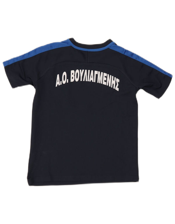 Nike Boys Graphic T-Shirt Top 7-8 Years XS Navy Blue Colourblock