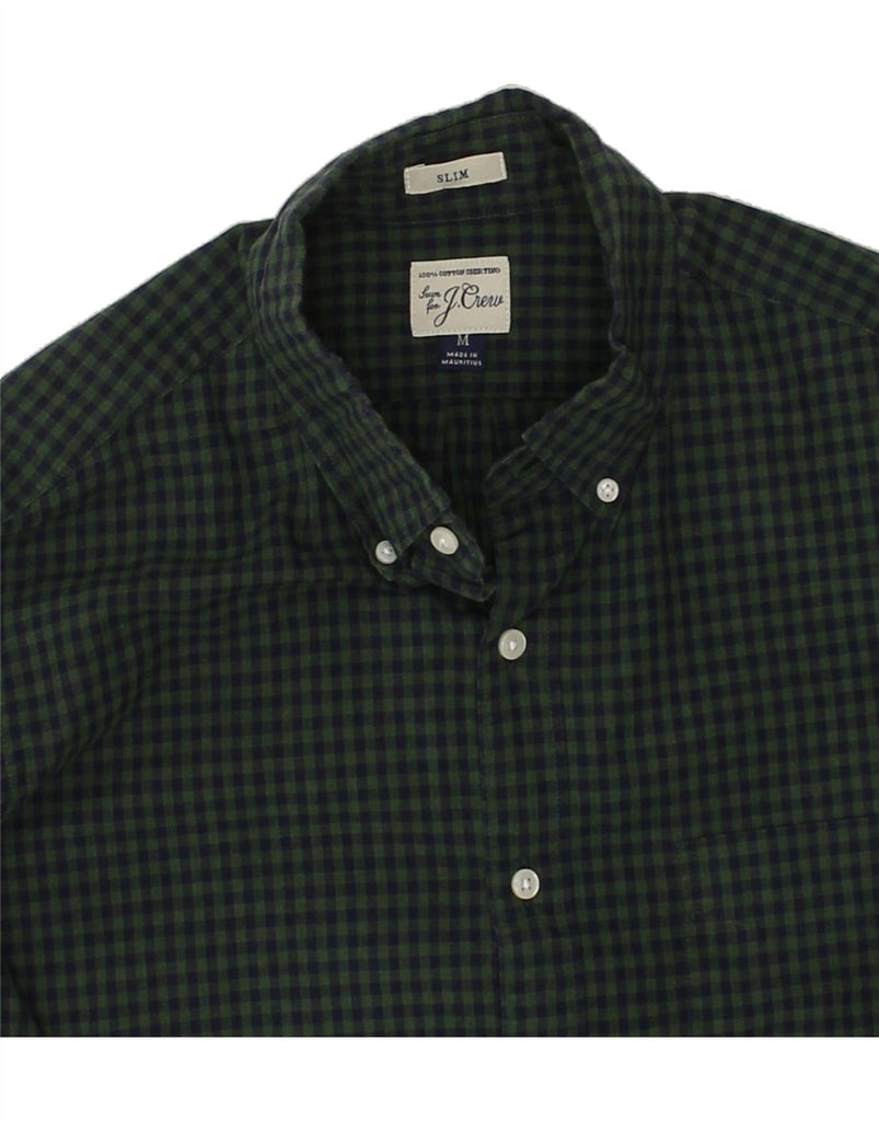 J. CREW Mens Slim Shirt Medium Green Gingham Cotton | Vintage J. Crew | Thrift | Second-Hand J. Crew | Used Clothing | Messina Hembry 