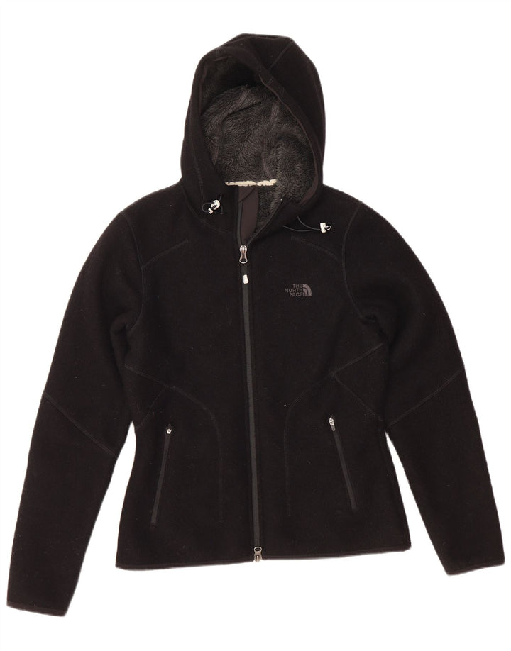THE NORTH FACE Womens Hooded Tracksuit Top Jacket UK 10 Small Black
