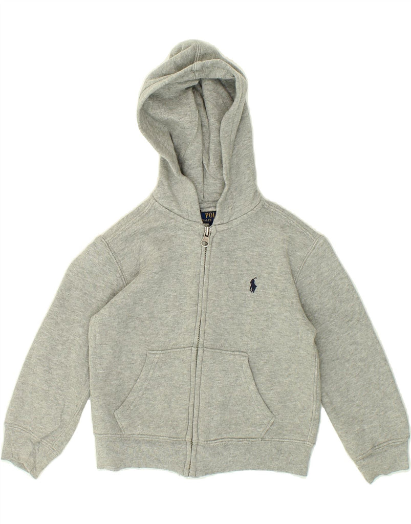 POLO RALPH LAUREN Boys Zip Hoodie Sweater 3-4 Years Grey Cotton | Vintage Polo Ralph Lauren | Thrift | Second-Hand Polo Ralph Lauren | Used Clothing | Messina Hembry 