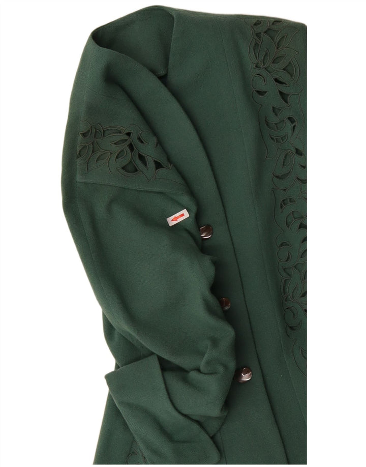 Vintage Womens 3 Button Blazer Jacket UK 12 Medium Green Paisley