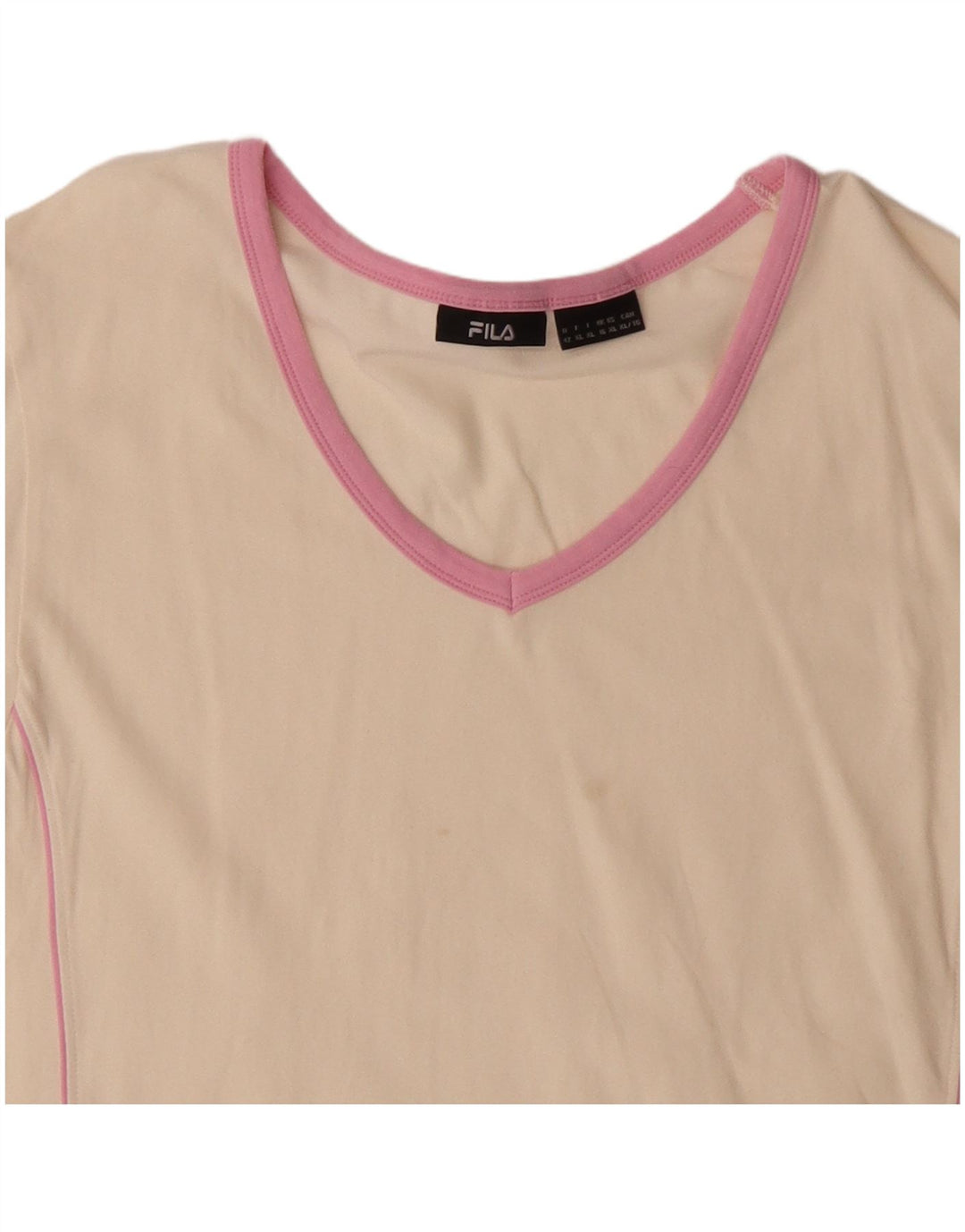 FILA Womens T-Shirt Top UK 16 Large Off White