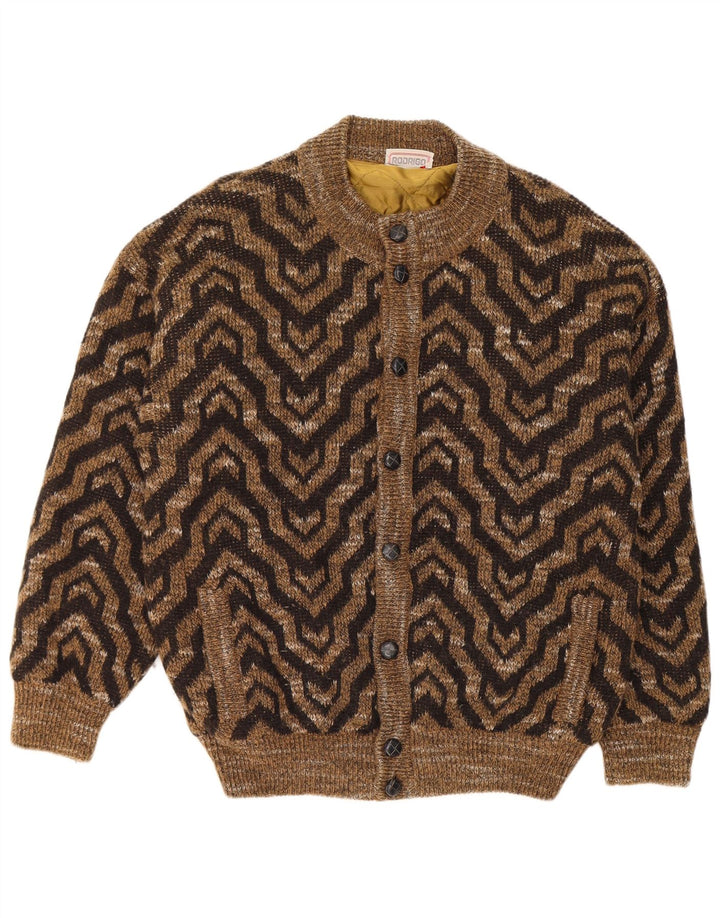 Rodrigo Mens Cardigan Sweater XL Brown Geometric