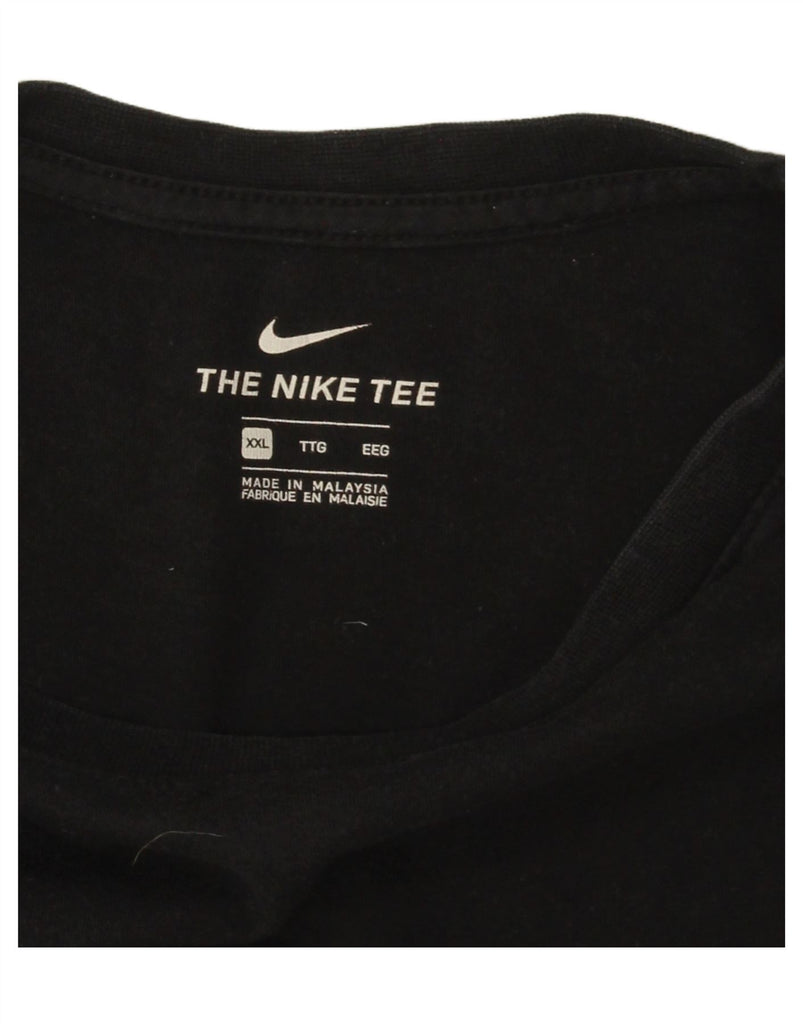 NIKE Mens T-Shirt Top 2XL Black Vintage Nike and Second-Hand Nike from Messina Hembry 