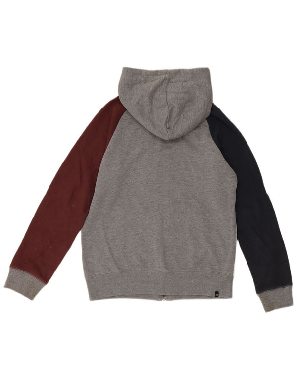 Billabong Boys Zip Hoodie Sweater 13-14 Years Grey Colourblock Cotton