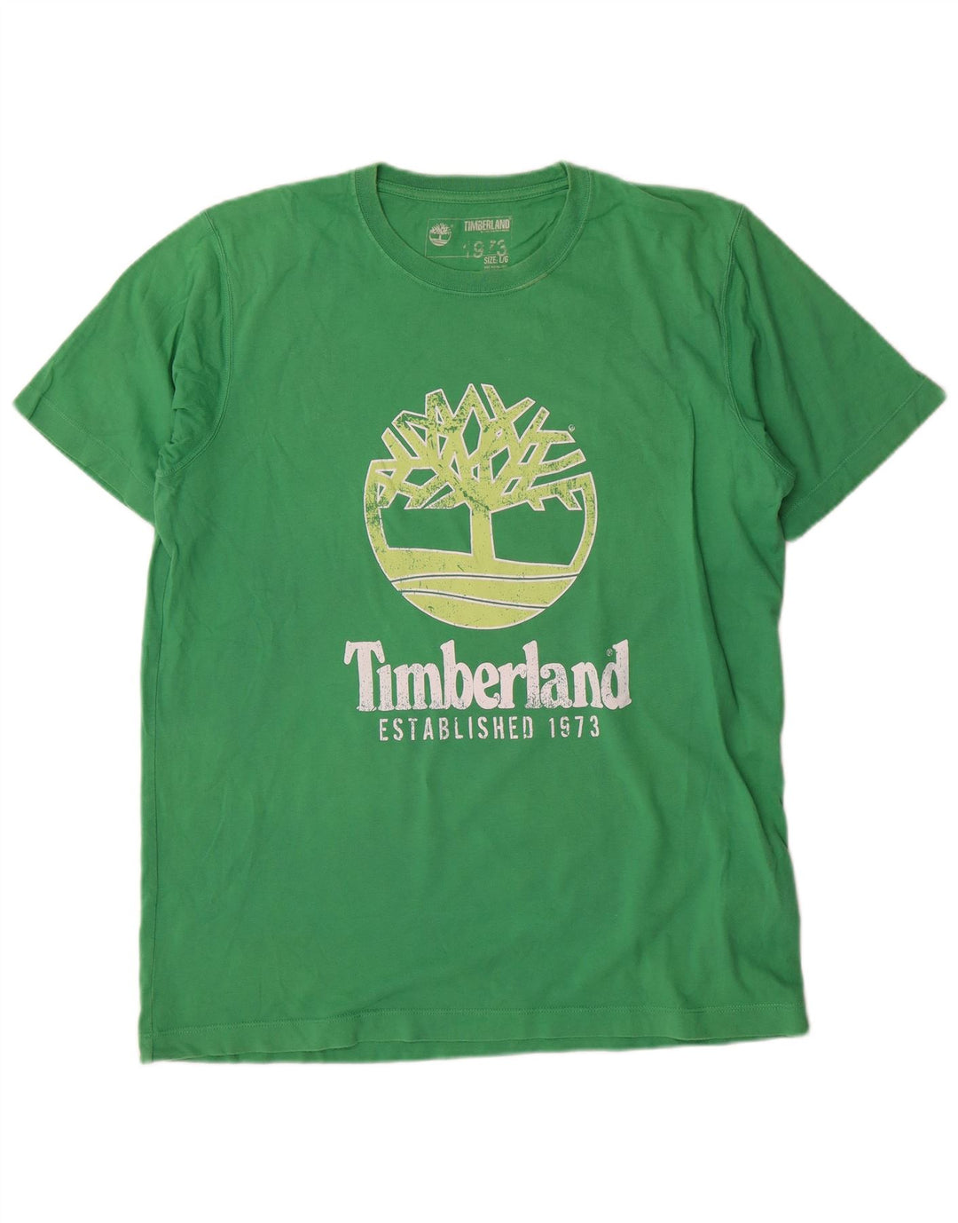 Timberland Mens Graphic T-Shirt Top Large Green Cotton
