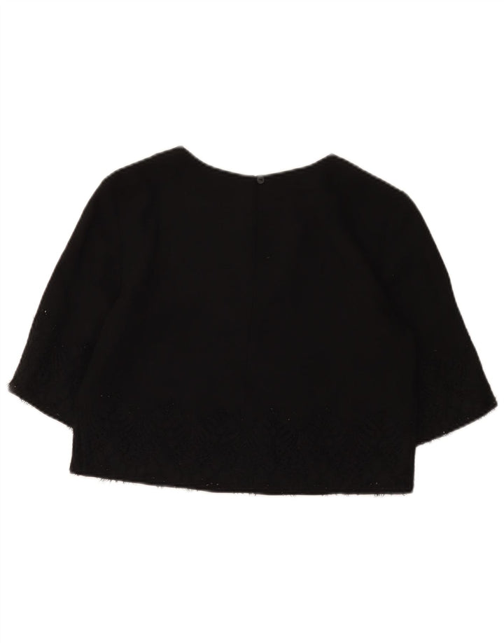 French Connection Womens Crop Top UK 8 Small Black Polyester