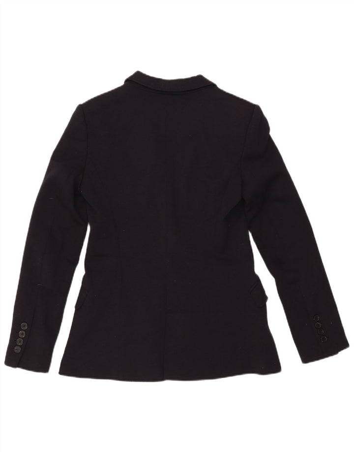 Zara Womens 1 Button Blazer Jacket UK 10 Small Black Polyester