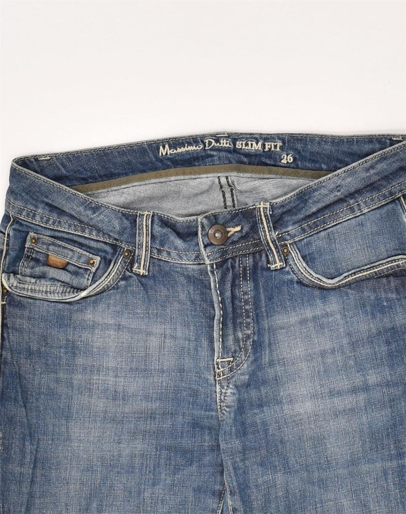 MASSIMO DUTTI Womens Slim Fit Straight Jeans W26 L33 Blue Cotton | Vintage Massimo Dutti | Thrift | Second-Hand Massimo Dutti | Used Clothing | Messina Hembry 